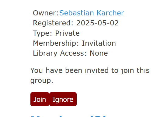 Join the Zotero Group button