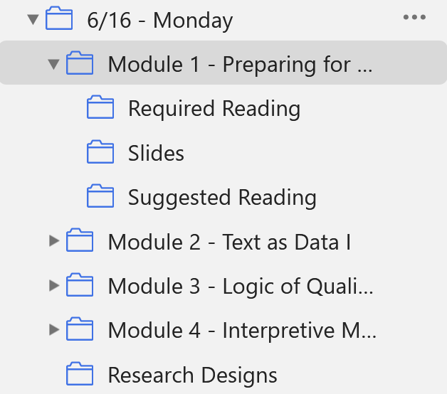 Zotero library structure